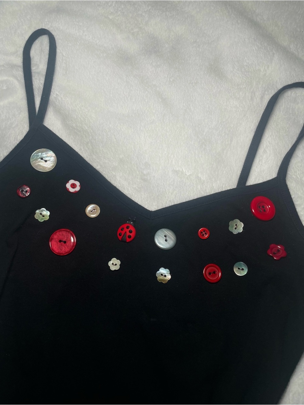 Aéropostale Black Tank W/ Handsewn Lace and Buttons🐞🐞 - Picture 2 of 2
